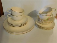 Dainty rose gold trim TST china, service for 4