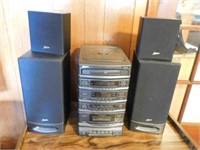 Zenith Tower Stereo with seven disc changer,