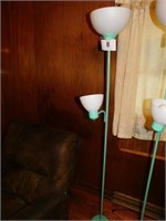 Turquoise 6 ft. floor lamp, resin shades