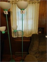 Turquoise 6 ft. floor lamp, resin shades