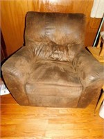 Leather look brown recliner, 38" x 37" x 34"D
