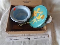 Vintage Tin Toy & Child's Chamber Pot