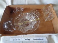 7 Pieces Vintage Clear Glass & Crystal