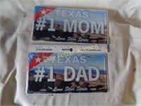 #1 MOM & DAD Metal License Plates
