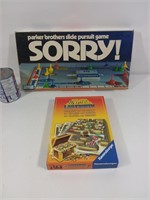 2 jeux de société: Sorry! et Labyrinth
