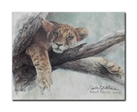 Robert Bateman's "Up A Tree- Lion Cub" Rigiclee Cl