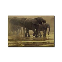 Robert Bateman's "By The River- Elephants" Limited