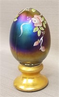 FENTON SATIN CARNIVAL ROSE EGG