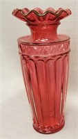 FENTON CRANBERRY FLUTE & ARCH VASE