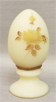 FENTON SATIN ROSE EGG ON STAND