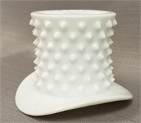 FENTON WHITE MILK GLASS TOP HAT