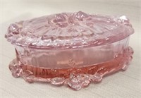 FENTON CLEAR PINK TRINKET BOX