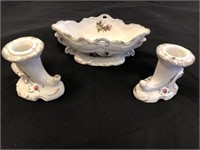 Rose Bowl With Candle Holders