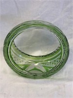 Green Cut Glass Basket