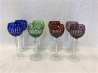 Colored Cut Glass Wine Glasses