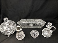 Assorted Cut Glass Pieces