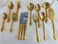 Gold Electroplated/Stainless Flateware Set