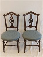 Pair of Vintage Upholstered Side Chairs