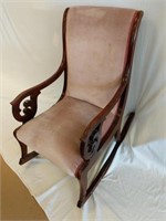 Antique Upholstered Rocking Chair