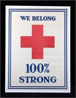 WWI Red Cross 100 Percent Strong Poster c. 1918