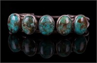 Navajo Sterling Pilot Mountain Turquoise Bracelet