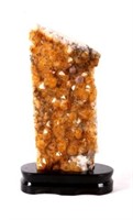 Citrine Geode Crystal Formation with Stand