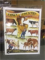 COW COUNTRY TIN SIGN