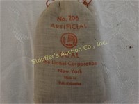 Lionel Train Artificial coal no. 206 bag & misc.