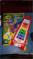 Crayola giant coloring pages and Little Tikes toy