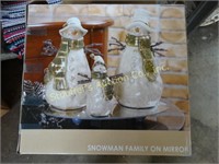 Kirklands 3 Ceramic snowman on mirror - NEW in