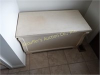 Wood blanket chest 38" x19" x20" w/ contents