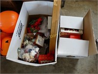 2 Christmas box lots - Ornaments - 3 box red & 3