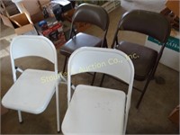 Metal folding chairs - 2 brown (padded shows