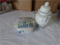 Matching porcelain Ginger jar & trinket box -