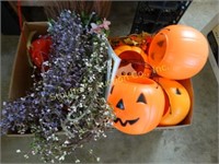 2 Holiday décor box lots - Halloween pumpkins,
