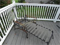 Metal patio lounge chair has adjustable back ,