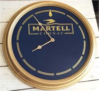 24" MARTELL COGNAC WALL CLOCK NAVY BLUE & GOLD,
