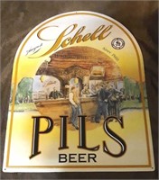 20"x15" August Schell Pils Beer Tin Sign