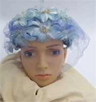 LADIES FLORAL HAT BAND WITH VEIL UNION TAG