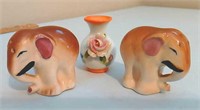 Elephant Salt & Pepper shakers And Vase Occupied