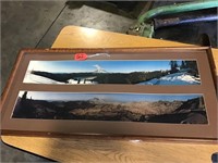 mountain picture in wooden frame