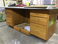 Laminate Top Oak Desk, 72" Wide
