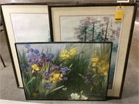 (3) Large Forest/Floral Prints