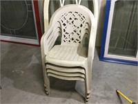 (4) Plastic Lawn Chairs