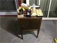 Smoking Stand, Assorted Pipes, & Tobacco Tins