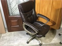 Brown Leather Office Chair, Good Condition
