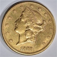 1888-S $20.00 GOLD LIBERTY, XF