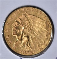 1925-D $2 1/2 GOLD INDIAN HEAD  GEM BU