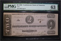 1862 $2 CONFEDERATE STATES OF AMERICA