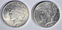 1923-S & 1926 PEACE DOLLARS AU/BU